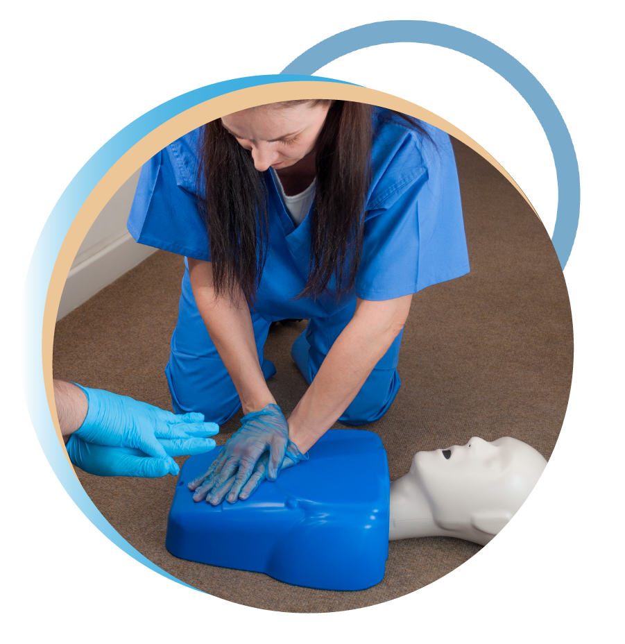 healthcare worker performing CPR on an actar